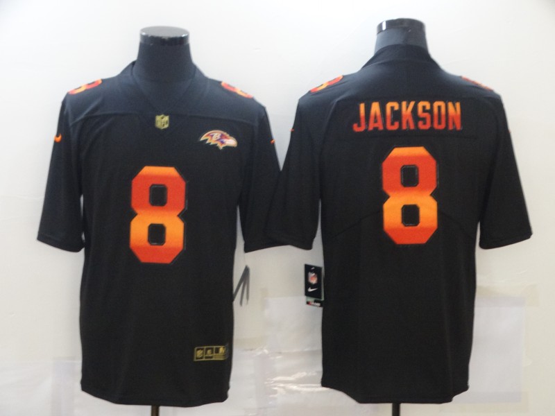 Men's Baltimore Ravens #8 Lamar Jackson Black Authentic Jersey